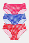 Rosaline Pure Cotton Full Coverage Slim Elastic Brief (Pack of 3)- Polka Dot Print — thumbnail 5